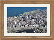 wood framed aerial photo