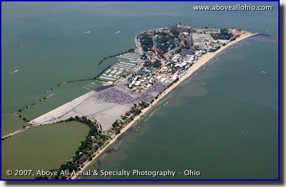 Aerial photo of Cedar Point Amusement Park in Sandusky, Ohio