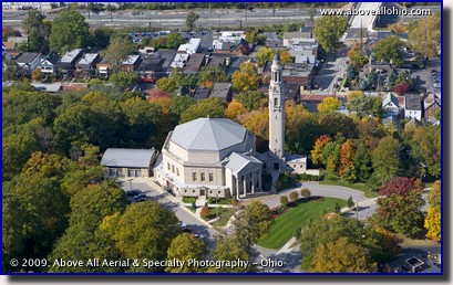 Aerial photograph of the former First Church of Christ, Scientist, University Circle, Ohio