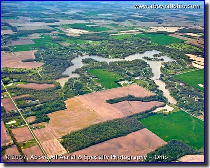 Aerial view of Holiday Lakes, near Willard, Ohio