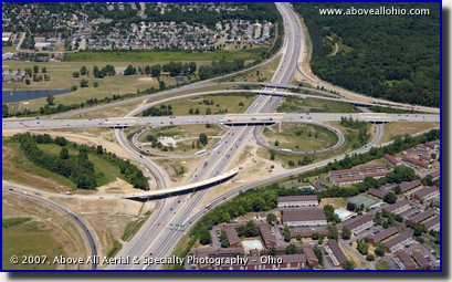 Aerial photo of the new I-71 / I-270 interchange in Columbus, Ohio