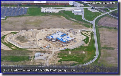 An aerial view of the new Mercy Hospital under construction in Willard, Ohio