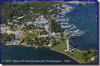 Aerial photograph of Put-In-Bay, Ohio, on South Bass Island in Lake Erie